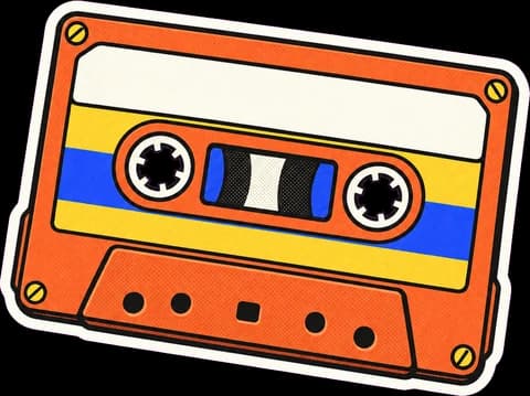Cassette tape sticker