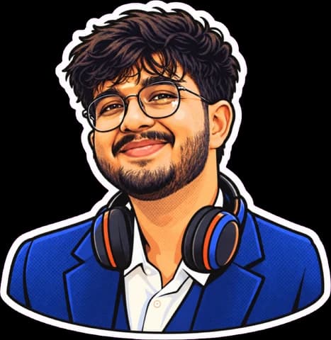 Sticker portrait of Aadhithya wearing headphones