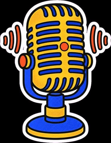 Retro microphone sticker